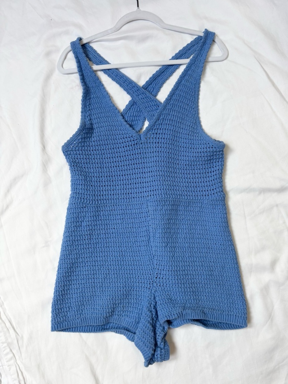 Free People Sky Blue Knit Romper - Picture 2 of 9